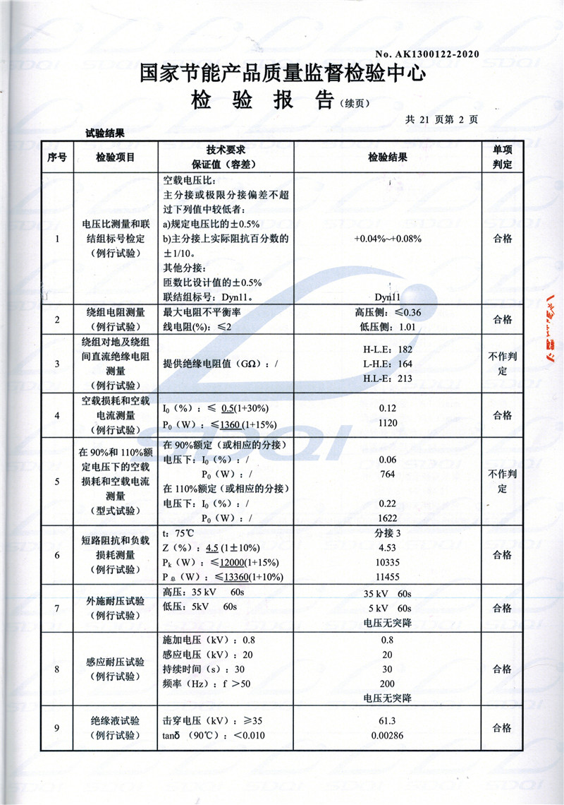 高低压试验报告-S11-1250江孜江孜江孜油浸式变压器-2.jpg